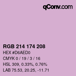Código de color: RGB 214 174 208 | qconv.com
