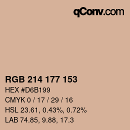 Código de color: RGB 214 177 153 | qconv.com