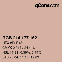 カラーコード: RGB 214 177 162 | qconv.com
