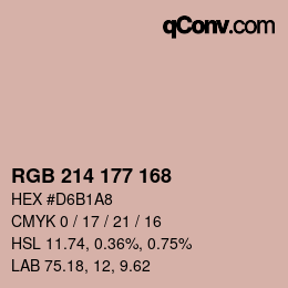 Color code: RGB 214 177 168 | qconv.com