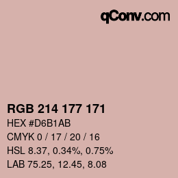 Farbcode: RGB 214 177 171 | qconv.com
