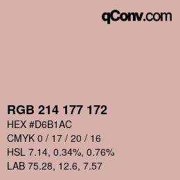 Color code: RGB 214 177 172 | qconv.com