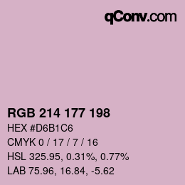 Color code: RGB 214 177 198 | qconv.com