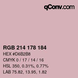 Color code: RGB 214 178 184 | qconv.com