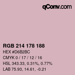 Color code: RGB 214 178 188 | qconv.com