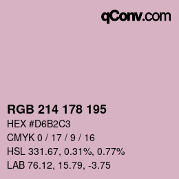 Color code: RGB 214 178 195 | qconv.com