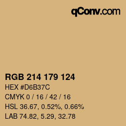 Color code: RGB 214 179 124 | qconv.com