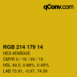 颜色代码: RGB 214 179 14 | qconv.com