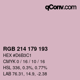 颜色代码: RGB 214 179 193 | qconv.com