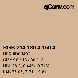 カラーコード: RGB 214 180.4 150.4 | qconv.com