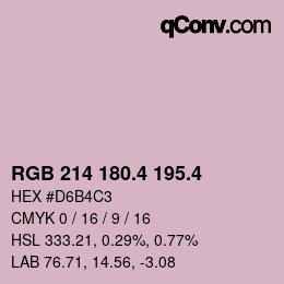 カラーコード: RGB 214 180.4 195.4 | qconv.com