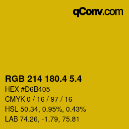カラーコード: RGB 214 180.4 5.4 | qconv.com