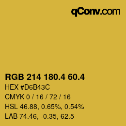 カラーコード: RGB 214 180.4 60.4 | qconv.com