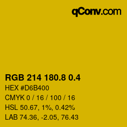 カラーコード: RGB 214 180.8 0.4 | qconv.com