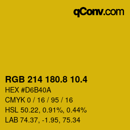 カラーコード: RGB 214 180.8 10.4 | qconv.com