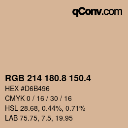 カラーコード: RGB 214 180.8 150.4 | qconv.com