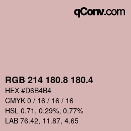 カラーコード: RGB 214 180.8 180.4 | qconv.com