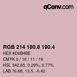 カラーコード: RGB 214 180.8 190.4 | qconv.com