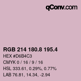 カラーコード: RGB 214 180.8 195.4 | qconv.com