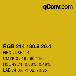 カラーコード: RGB 214 180.8 20.4 | qconv.com