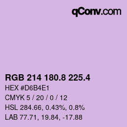 カラーコード: RGB 214 180.8 225.4 | qconv.com