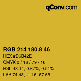 Color code: RGB 214 180.8 46 | qconv.com