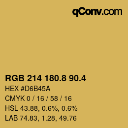 カラーコード: RGB 214 180.8 90.4 | qconv.com