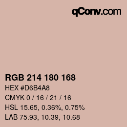 Color code: RGB 214 180 168 | qconv.com