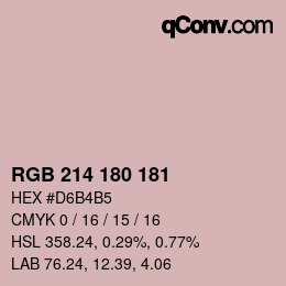 Farbcode: RGB 214 180 181 | qconv.com