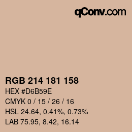 颜色代码: RGB 214 181 158 | qconv.com