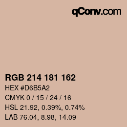 Color code: RGB 214 181 162 | qconv.com