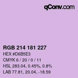 Farbcode: RGB 214 181 227 | qconv.com