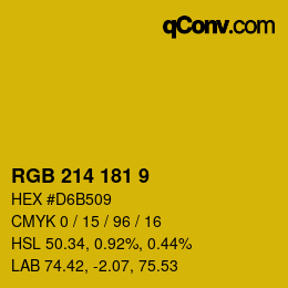 カラーコード: RGB 214 181 9 | qconv.com