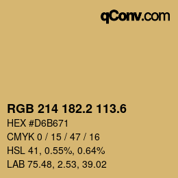カラーコード: RGB 214 182.2 113.6 | qconv.com