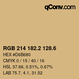 カラーコード: RGB 214 182.2 128.6 | qconv.com