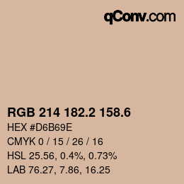 カラーコード: RGB 214 182.2 158.6 | qconv.com