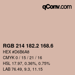 カラーコード: RGB 214 182.2 168.6 | qconv.com