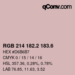 カラーコード: RGB 214 182.2 183.6 | qconv.com