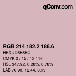 カラーコード: RGB 214 182.2 188.6 | qconv.com