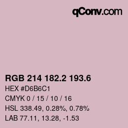 カラーコード: RGB 214 182.2 193.6 | qconv.com