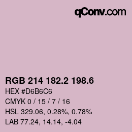 カラーコード: RGB 214 182.2 198.6 | qconv.com
