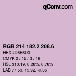 カラーコード: RGB 214 182.2 208.6 | qconv.com