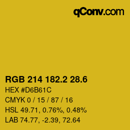 カラーコード: RGB 214 182.2 28.6 | qconv.com