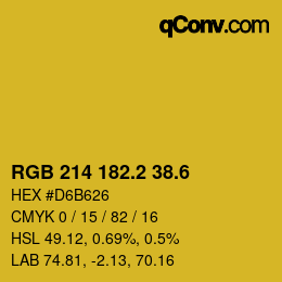 カラーコード: RGB 214 182.2 38.6 | qconv.com
