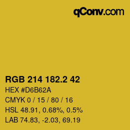 カラーコード: RGB 214 182.2 42 | qconv.com