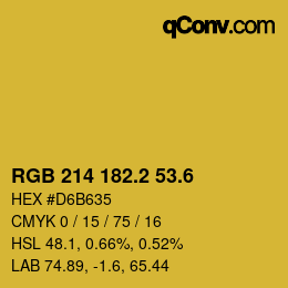 カラーコード: RGB 214 182.2 53.6 | qconv.com