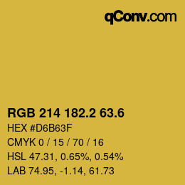 カラーコード: RGB 214 182.2 63.6 | qconv.com
