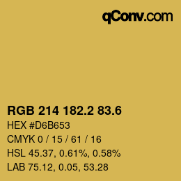 カラーコード: RGB 214 182.2 83.6 | qconv.com
