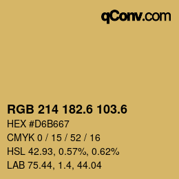 カラーコード: RGB 214 182.6 103.6 | qconv.com