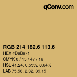 カラーコード: RGB 214 182.6 113.6 | qconv.com